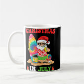 Kerstmis in juli Santa Tie Dye Summer Surf Surfin Koffiemok (Links)