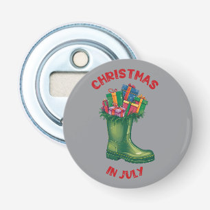 Kerstmis in juli, Santa's Laars van Goed Geluk Button Flesopener