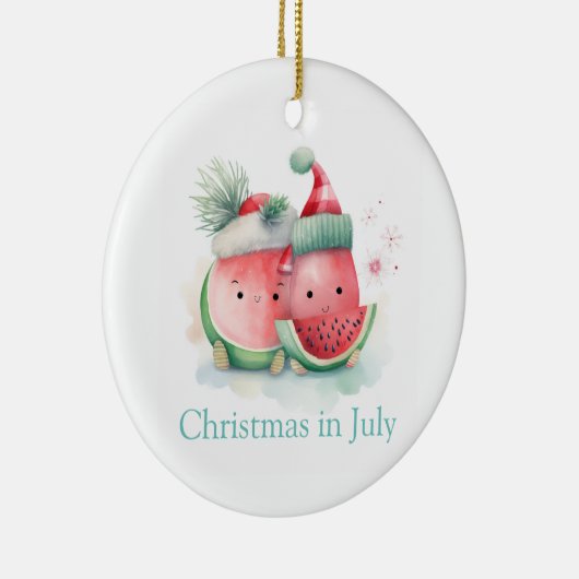 Kerstmis in juli schattig keramisch ornament (Rechts)