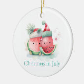 Kerstmis in juli schattig keramisch ornament (Links)