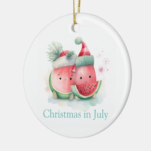 Kerstmis in juli schattig keramisch ornament (Links)
