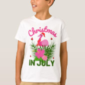 Kerstmis in juli schattige santa flamingo t-shirt (Voorkant)