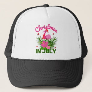 Kerstmis in juli schattige zomer flamingo trucker pet