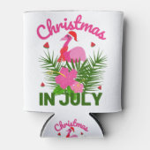 Kerstmis in juli schattige zomerflamingo blikjeskoeler (Voorkant)