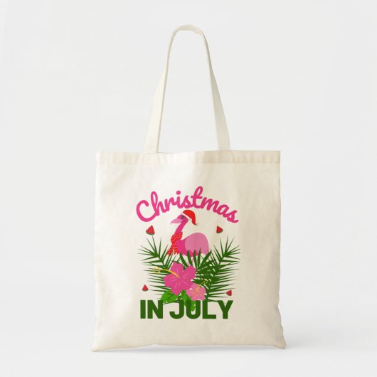 Kerstmis in juli schattige zomerflamingo tote bag (Voorkant)