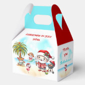 Kerstmis in juli Schattigee Santa Summer Medium Ga Bedankdoosjes (Voorkant)