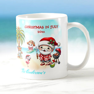 Kerstmis in juli Schattigee Santa Tropical Summer Koffiemok