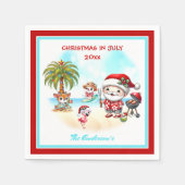 Kerstmis in juli Schattigee Santa Tropical Summer Servet (Voorkant)