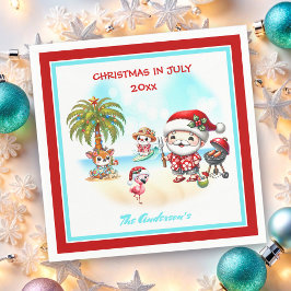 Kerstmis in juli Schattigee Santa Tropical Summer Servet