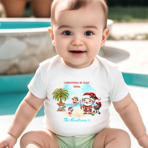 Kerstmis in juli Schattigee Santa Tropical Zomerna Romper