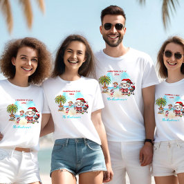 Kerstmis in juli Schattigee Santa Tropical Zomerna T-shirt