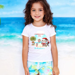 Kerstmis in juli Schattigee Santa Tropical Zomerna T-shirt