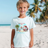 Kerstmis in juli Schattigee Santa Zomer Naam Kinde T-shirt