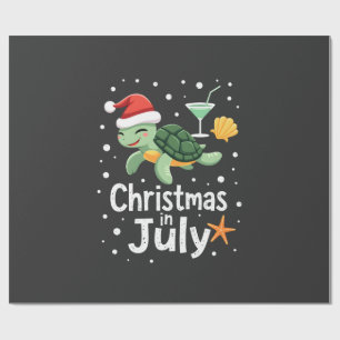 Kerstmis in juli schildpad zomer Xmas landschildpa Cadeaupapier