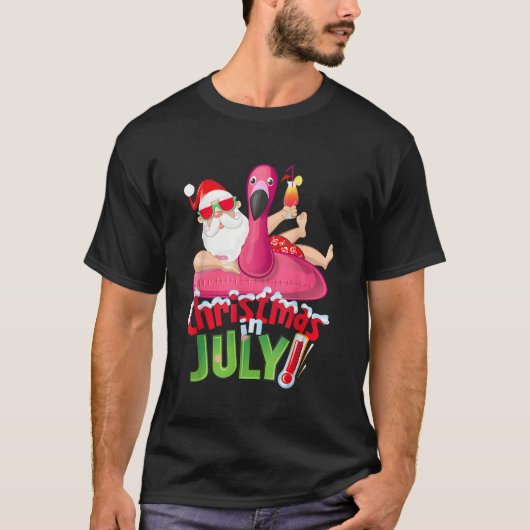 Kerstmis in juli Shirt Funny Santa Summer Beach V (Voorkant)