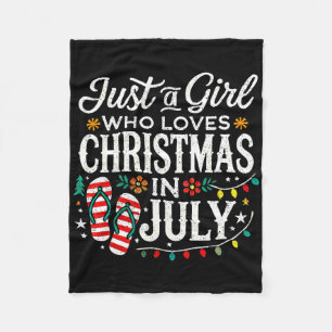 Kerstmis in juli shirt meisjes grappige zomer stra fleece deken