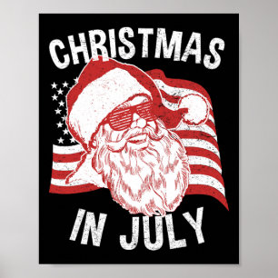 Kerstmis In Juli Shirt Retro Hipster Sinterklaas 4 Poster