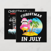 Kerstmis in juli Sint Flamingo zwembad zomer Kaart (Voorkant / Achterkant)