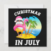 Kerstmis in juli Sint Flamingo zwembad zomer Kaart (Voorkant)