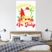 Kerstmis in juli Sinterklaas Patriottisch USA Sung Canvas Afdruk (Insitu (Slaapkamer))
