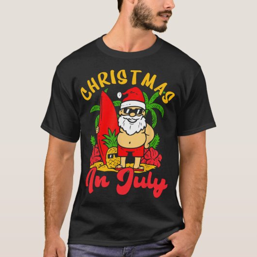 Kerstmis in juli Sinterklaas Vakantie Zomer Mannen T-shirt (Voorkant)