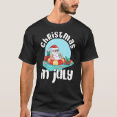 Kerstmis in juli Sinterklaas Zomer Uncorn Float T-shirt (Voorkant)