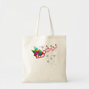 Kerstmis in juli Slaapse flamingos roze flamingo R Tote Bag