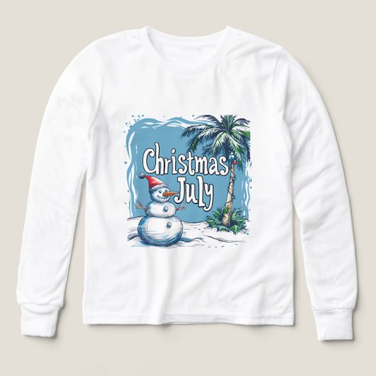 Kerstmis in juli Sneeuwman & Palmboom Ontwerp (Voorkant)