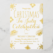 Kerstmis in juli Snowflake Red Ppress Folie Uitnodiging (Voorkant)