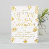 Kerstmis in juli Snowflake Red Ppress Folie Uitnodiging (Staand Voorkant)