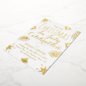 Kerstmis in juli Snowflake Red Ppress Folie Uitnodiging (Gedraaid)