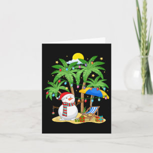 Kerstmis in juli Snowman Beach Summer Surfing Vac Kaart