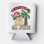 Kerstmis in juli Snowman Sand Beach Blikjeskoeler (Voorkant)