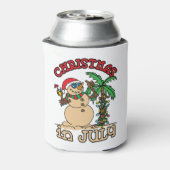 Kerstmis in juli Snowman Sand Beach Blikjeskoeler (Blikje Achterkant)