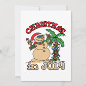 Kerstmis in juli Snowman Sand Beach Feestdagenkaart (Voorkant)