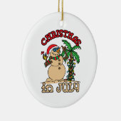 Kerstmis in juli Snowman Sand Beach Keramisch Ornament (Rechts)