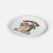 Kerstmis in juli Snowman Sand Beach Papieren Bordje (Gekanteld)