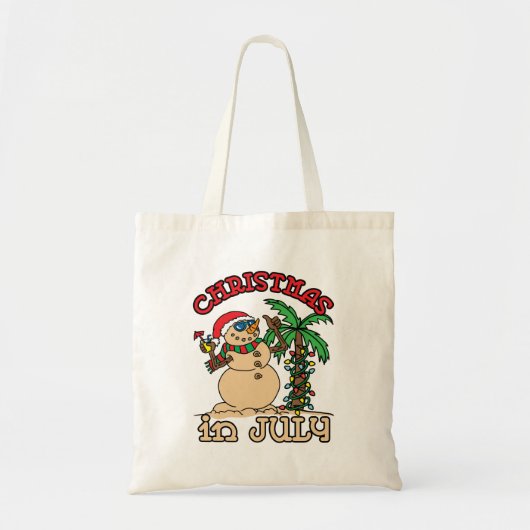Kerstmis in juli Snowman Sand Beach Tote Bag (Voorkant)