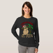 Kerstmis in juli Snowman Sand Palm Tree T-shirt (Voorkant volledig)