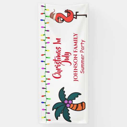 Kerstmis in juli spandoek (Verticaal)