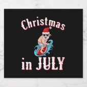 Kerstmis in juli sparkling wijnetiket (Enkel label)