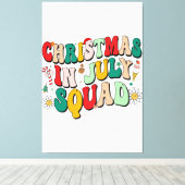 Kerstmis in juli Squad Grappige Zomer Xmas Beach V Canvas Afdruk (Insitu (Houten vloer))