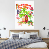 Kerstmis in juli Squad Santa en vrienden Kerstmis  Canvas Afdruk (Insitu (Slaapkamer))