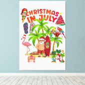Kerstmis in juli Squad Santa en vrienden Kerstmis  Canvas Afdruk (Insitu (Houten vloer))