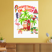Kerstmis in juli Squad Santa en vrienden Kerstmis  Canvas Afdruk (Insitu (Woonkamer))