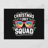 Kerstmis in juli squad zonnebril zomer strand briefkaart (Voorkant)