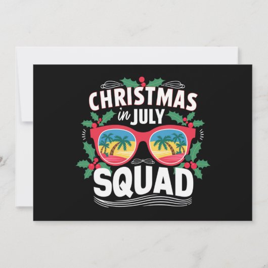 Kerstmis in juli squad zonnebril zomer strand kaart (Voorkant)