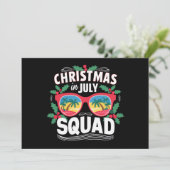 Kerstmis in juli squad zonnebril zomer strand kaart (Staand voorkant)