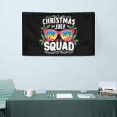 Kerstmis in juli squad zonnebril zomer strand spandoek (Beurs)