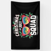 Kerstmis in juli squad zonnebril zomer strand spandoek (Verticaal)
